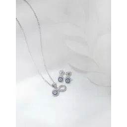 Silberry 92.5 Sterling Silver Infinity Eye Necklace Set-picture-21