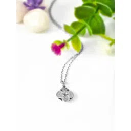 Silberry 92.5 Sterling Silver Mini Flower Pendant with Chain-picture-32