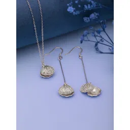 Silberry 92.5 Sterling Silver Open Shell Pendant Set-picture-23
