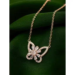 Silberry 92.5 Sterling Silver Rose Gold Butterfly Magic Pendant-picture-33