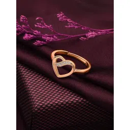 Silberry 92.5 Sterling Silver Rose Gold Heart Swirl Ring-picture-21