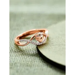 Silberry 92.5 Sterling Silver Rose Gold Love Eye Ring-picture-19