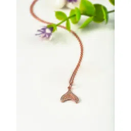 Silberry 92.5 Sterling Silver Rose Gold Mermaid's Tail Pendant with Chain-picture-28
