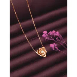 Silberry 92.5 Sterling Silver Rose Gold Rosetta Necklace image 1