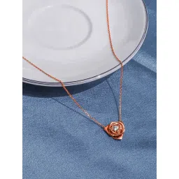 Silberry 92.5 Sterling Silver Rose Gold Rosetta Necklace image 3