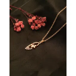 Silberry 92.5 Sterling Silver Rose Gold Serene Pendant with Chain-picture-27