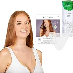 Silc Skin Complete Chest Care Includes 1 Reusable Decollette Pad and 1 Bottle SilcSkin Cleanser - Correct & Prevent Wrinkles from Sun, Aging, Side Sleeping - Gentle Water Based Cleansing Formula-picture-45