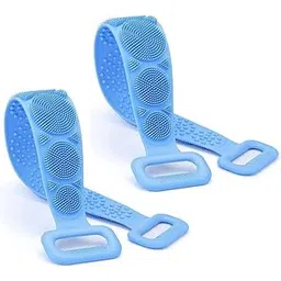 Silicone Exfoliating Body Scrubber Belt for Shower | Long Back Cleaner Strap with Massage Texture | Soft Skin-Friendly Bathing Accessory for Men Women | Daily Body Care Tool (PC2)-picture-20