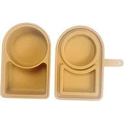 Silicone Snack Container Portable Double Compartment for Kitchen Fruits Work Khaki1 Silicone Snack Container Food Storage Containers Kitchen Storage & Organization-picture-20