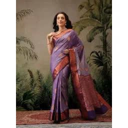 Silk Land Banarasi Soft Silk Copper Zari Woven Saree-picture-12