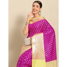 Silk Land Ethnic Motifs Zari Kanjeevaram Saree-picture-14