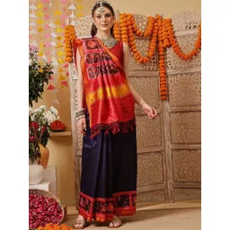 Silk Land Ethnic Motifs Zari Patola Saree-picture-32