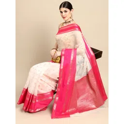 Silk Land Ethnic Motifs Zari Silk Cotton Kasavu Saree-picture-12