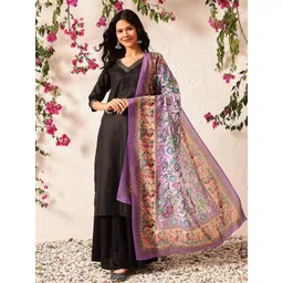 Silk Land Floral Printed Kalamkari Mul Cotton Dupatta-picture-14