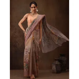 Silk Land Floral Ready to Wear Chanderi Saree-picture-19
