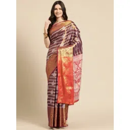 Silk Land Grape Purple Silk Woven Saree With Unstitched Blouse-picture-22