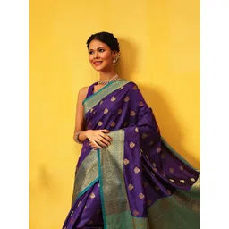 Silk Land Kanjivaram Silk Zari Woven Big Border Saree-picture-17