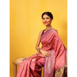 Silk Land Kanjivaram Silk Zari Woven Big Border Saree-picture-11