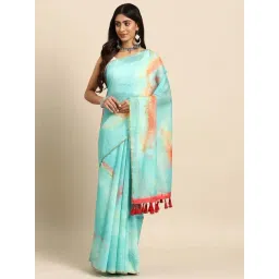Silk Land Sea Green Tie & Dye Saree With Unstitched Blouse-image-20