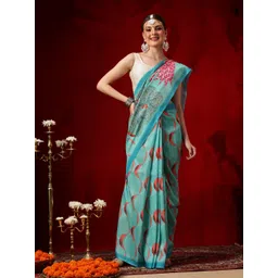 Silk Land Women Abstract Printed Ready To Wear Saree-picture-15