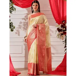 Silk Land Women Woven Design Zari Art Silk Handloom Banarasi Saree-picture-28