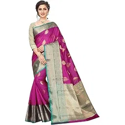 silk zone Women's Heavy Banarasi Art Silk Saree With Unstitched Blouse Piece-picture-44