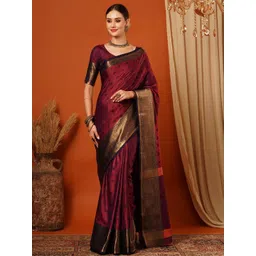 SILKWEAR Ethnic Motifs Zari Jamdani Saree-picture-29