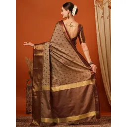 SILKWEAR Polka Dots Woven Design Jamdani Saree image 3