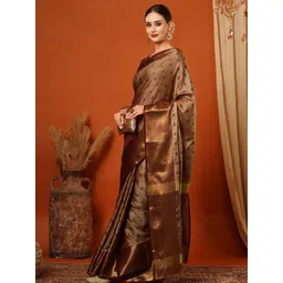 SILKWEAR Polka Dots Woven Design Jamdani Saree image 1