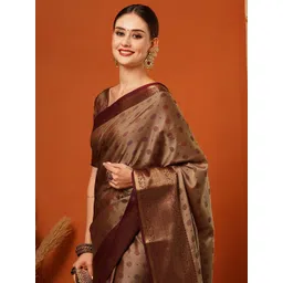 SILKWEAR Polka Dots Woven Design Jamdani Saree image 2