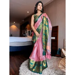 SILKWEAR Woven Design Zari Silk Cotton Mysore Silk Saree-picture-25