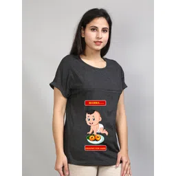 SillyBoom Graphic Printed Extended Sleeves Cotton Lycra Maternity T-shirt-picture-11