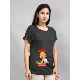 SillyBoom Graphic Printed Extended Sleeves Cotton Lycra Maternity T-shirt-picture-12