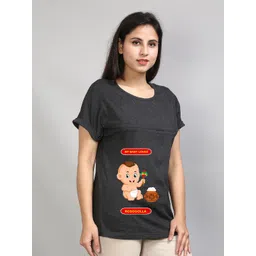 SillyBoom Graphic Printed Extended Sleeves Cotton Lycra Maternity T-shirt-picture-29