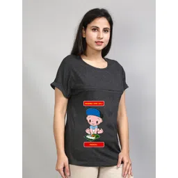 SillyBoom Graphic Printed Round Neck Maternity Feeding T shirt-picture-21