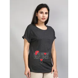 SillyBoom Typography Printed Round Neck Cotton Maternity T-shirt-picture-10