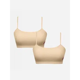 Sillysally Girls Pack of 2 Seamless Double Layer All Day Comfort Beginners Sports Bra-picture-30