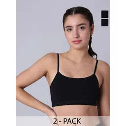 Sillysally Pack of 2 Non Padded Double Layer Workout Bras With All Day Comfort-picture-36