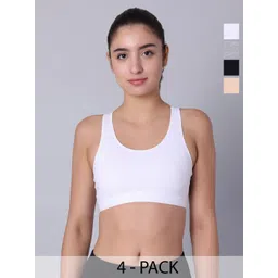 Sillysally Pack Of 4 Full Coverage Non Padded Workout Bra with All Day Comfort-picture-33