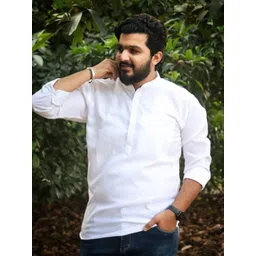 Silver Buck Mandarin Collar Straight Kurta-picture-0