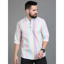 Silver Buck Men Geometric Printed Indie Florals Kurta-picture-18