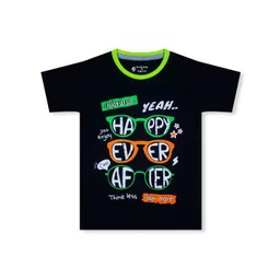 Silver Fang Boys Black Typography Printed Cotton T-shirt-picture-41
