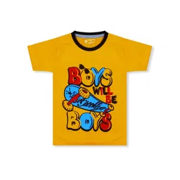 Silver Fang Boys Yellow & Black Printed Cotton T-shirt-picture-12
