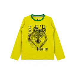 Silver Fang Boys Yellow Printed Cotton T-shirt-picture-53