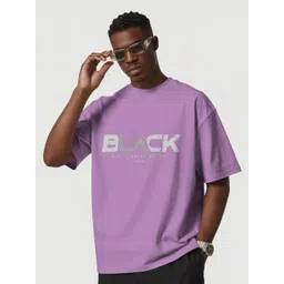 Silver Moon Clothing Men Typography Printed Round Neck Cotton Oversized T-shirt-picture-33