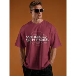 Silver Moon Clothing Men Typography Printed Round Neck Cotton Oversized T-shirt-picture-15