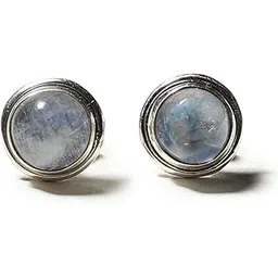 silver tree 925 sterling Silvertree925 Sterling Silver 925 Moonstone Stud Earrings – Natural Untreated Gemstone, Ideal Cut, Medium-Size Lightweight Jewelry for Women & Men (Moonstone_Studs)-picture-17