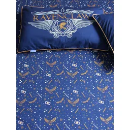 Silverlinen Blue Harry Potter Ravenclaw Printed 250 TC King Bedsheet with 2 Pillow Covers-picture-28