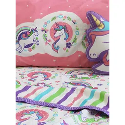 Silverlinen Kids Pink Printed 5 Piece Double Queen Superfine Pure Cotton Bedding Set image 2