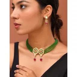 Silvermerc Designs Gold-Plated Kundan-Studded Jewellery Set-picture-31